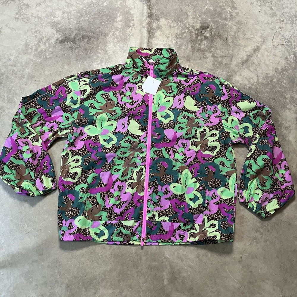 Fabletics Oversized Flyweight Windbreaker Size XL Tropical Oasis Jacket NWT